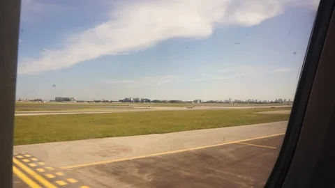 Interior Moving Airplane Stock Footage 86348171