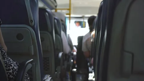 Interior of a moving bus from the inside Stock Footage 136586474