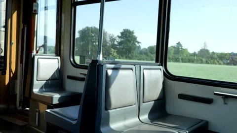 Interior moving Light rail tram. Stock Footage 155903213
