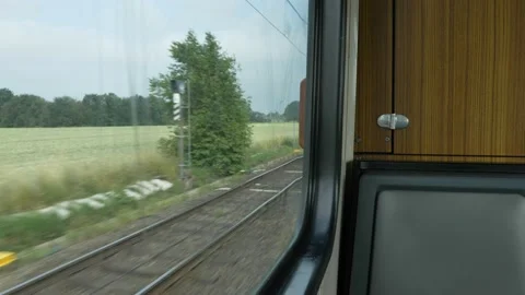 Interior moving Light rail tram. Stock Footage 156362359