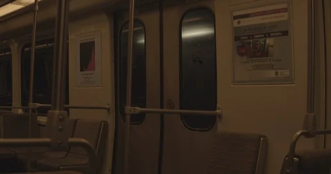 INTERIOR MOVING TRAIN. Video stock 106261504