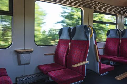 Interior of a moving train Stock Photos