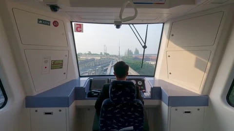 Interior of MRT Skytrain at Soekarno Hat... | Stock Video | Pond5