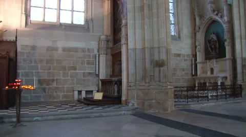 Interior of Nantes Cathedral Stock Footage 32040262