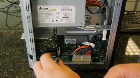 Interior of the NAS computer case tower Stock-Footage 124741670