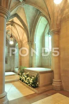 Interior of a national cathedral gothic classic architecture Stock Photos