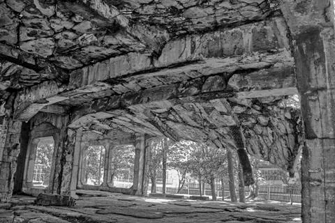 Interior of new barracks at Westerplatte Stock Photos