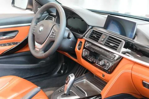 Interior of new flagship model BMW 7 Series full-size luxury sedan Stock-Fotos