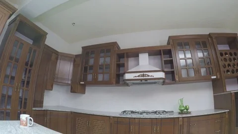 Interior of a new kitchen Stock Footage 97228764