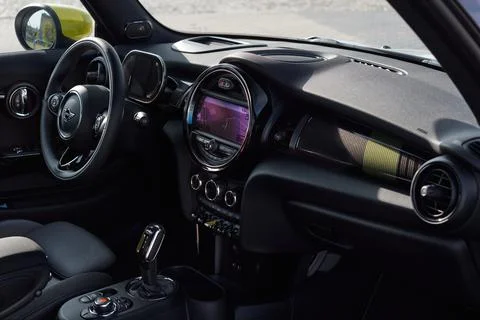 The interior of the new MINI Cooper SE Katowice/Poland -  05.09.2020 Stock Photos