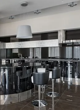 Interior of a new modern luxury kitchen Stock Photos