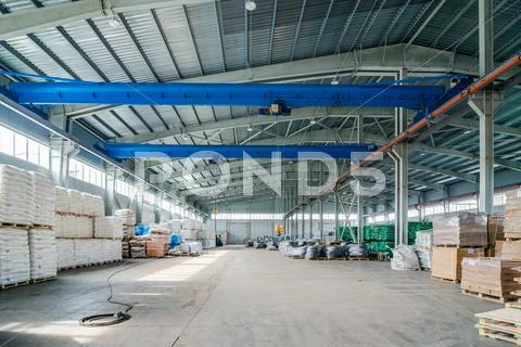 Interior of new warehouse Stock Photos