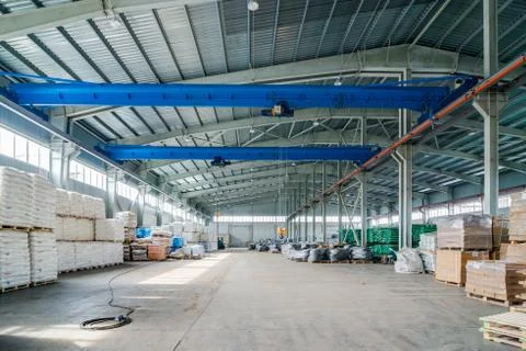 Interior of new warehouse Stock Photos