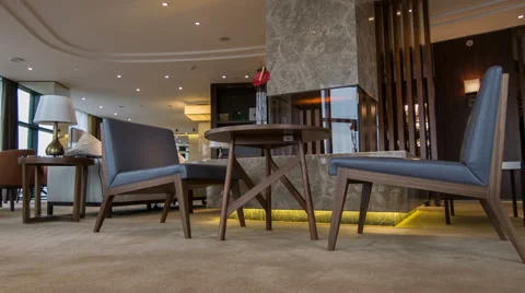 Interior of nice meeting room in hotel Stock Footage 48628982