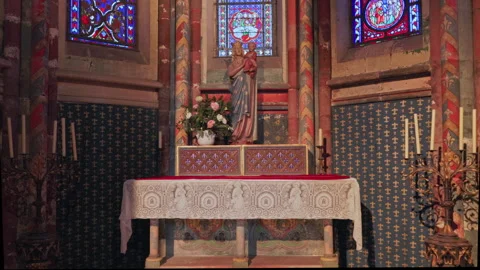 Interior of Notre-Dame Church. Stock Footage 328453059