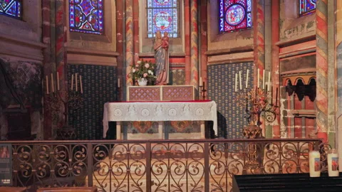 Interior of Notre-Dame Church. Stock Footage 328453066