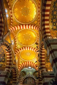 Interior of notre dame de la garde cathedral, marseille Stock Photos