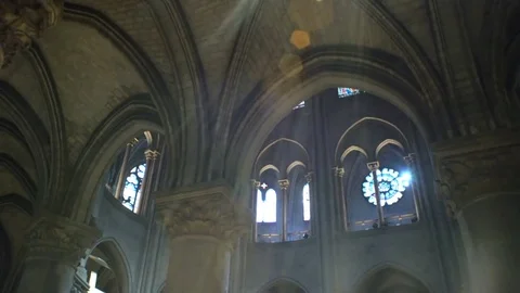 Interior of Notre Dame de Paris, France 스톡 동영상 79857558