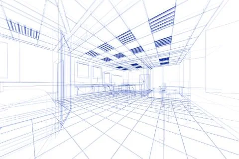 Interior office 3d rendering Stock Illustration