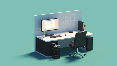 Interior Of Office Desk. Transformation. Error Stock Footage