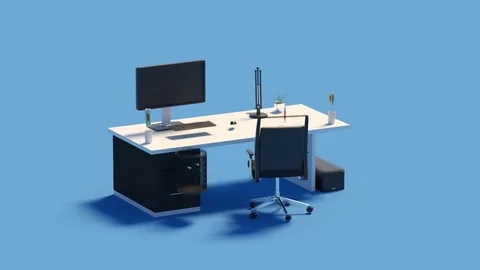 Interior Of Office Desk. Transformation Video stock 73232985