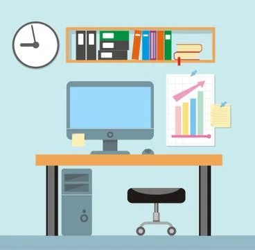 Interior office room.Vector illustration for design 스톡 일러스트