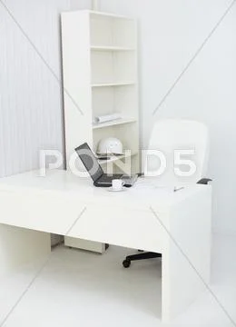 Interior of office with workplace of engineer Stock-Fotos