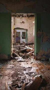 Interior of an old, abandoned building Stock Photos