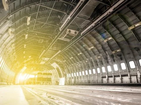 Interior of old airplane. Stock Photos