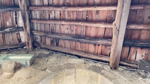 Interior of an old bell tower seeing its roof and wall Stock Footage 293306265