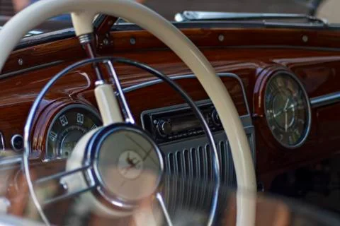 Interior of an old car Stock Photos
