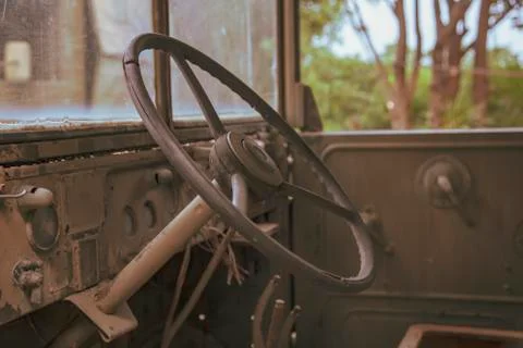 Interior of old car Stock Photos