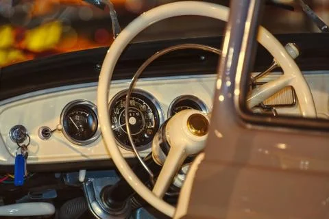 Interior of an Old Car Stock Photos