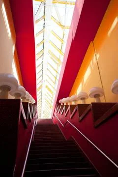 Interior of an old covered bridge Foto stock
