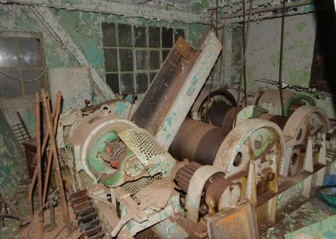 The interior of the old crane in the Gda?sk Shipyard. Stock Photos