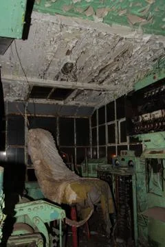 The interior of the old crane in the Gda?sk Shipyard. Stock Photos
