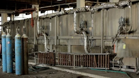The interior of the old factory Video stock 89162360