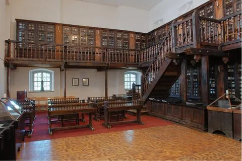Interior of old library Stock Photos