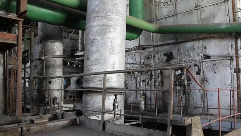 Interior of old power station Video stock 3677616
