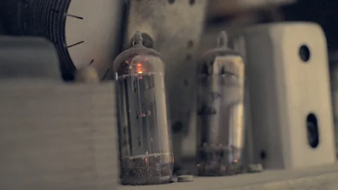 Interior of an old radio receiver Stock Footage 73405489