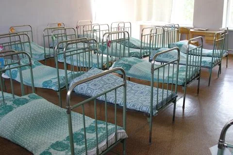 Interior of an old Russian kindergarten Stock Photos