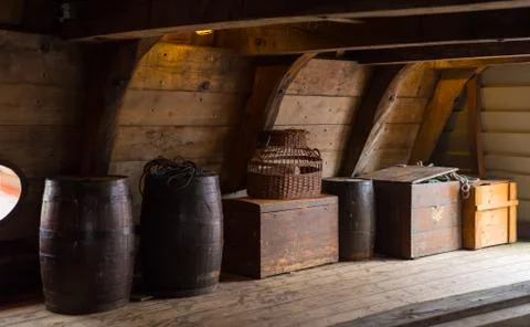 Interior of an old ship Stock Photos