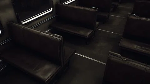 Interior of old soviet electric train Stock Illustration