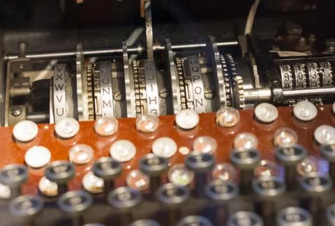 Interior of an old submarine - Code messaging 스톡 사진