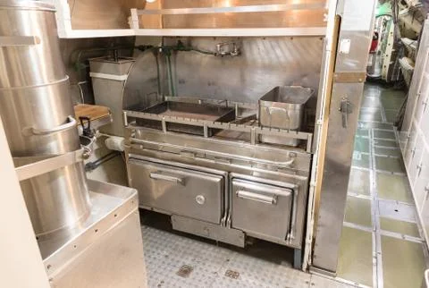 Interior of an old submarine - Kitchen Stock Photos