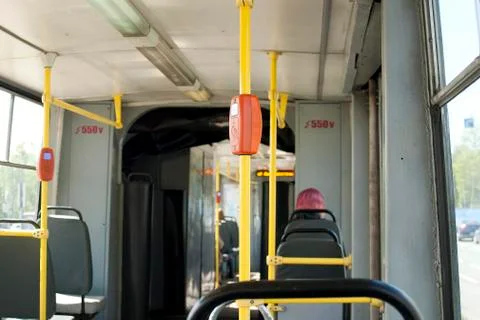The interior of the old tram. 写真素材