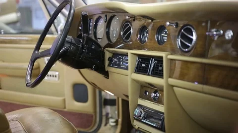 THE INTERIOR OF THE OLD VEHICLE Stock Footage 94100454
