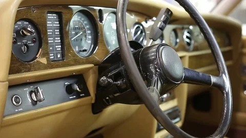 THE INTERIOR OF THE OLD VEHICLE Stock Footage 94100503