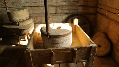 Interior of an old village windmill Video stock 83559318