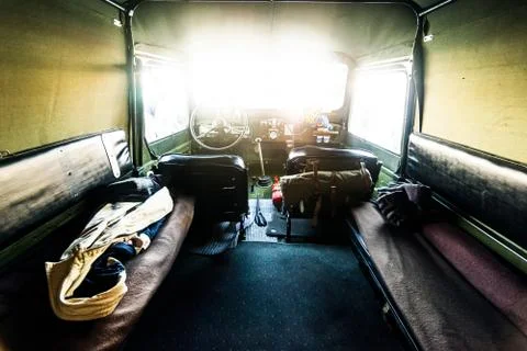 Interior of old war machine Stock Photos